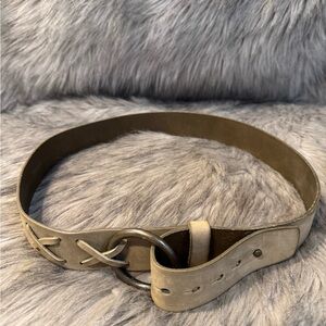 Sundance Light Green Leather Belt Size S